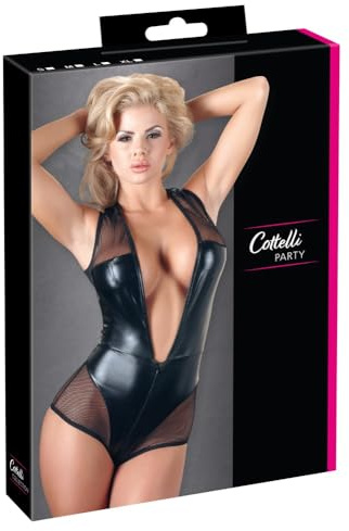 Cottelli Collection Body X-Large nero Wetlook con rete