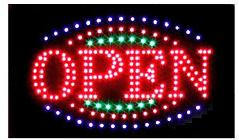 LED Schild Leuchtschild GEÖFFNETOPEN und viel mehr Reklame LEUCHTREKLAME Werbung versch.stylen (OPEN 26)