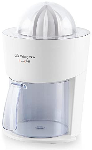 Orbegozo EP 3250 - Exprimidor zumo eléctrico de naranjas, filtro de pulpa de acero inoxidable, sistema de vertido continuo, jarra extraíble de 1 litro, rotación bidireccional