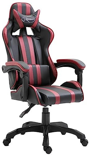 LIANGDONFC ohrensessel Vintage、kinosesselGaming-Stuhl Weinrot KunstlederWohnzimmer, Büro,