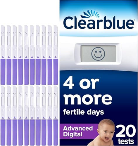 Clearblue Advanced Digital Ovulation Test Kit (OPK) Double Your Chances Of Getting Pregnant, 1 Digital Holder And 20 Ovulation Tests, Try The FREE Clearblue Period & Cycle Tracker App