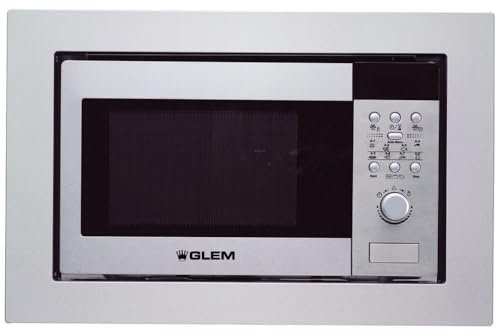 Glem GMI203IX Micro-ondes intégré, 20 L, 800 W, acier inoxydable, boutons rotatifs, acier inoxydable, 1000 W