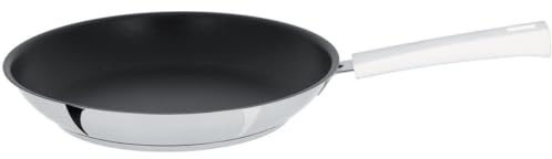 CRISTEL sartén de Acero Inoxidable con Antiadherente Excalibur Mutine Fijo, Acero Inoxidable, Blanco, 28 cm