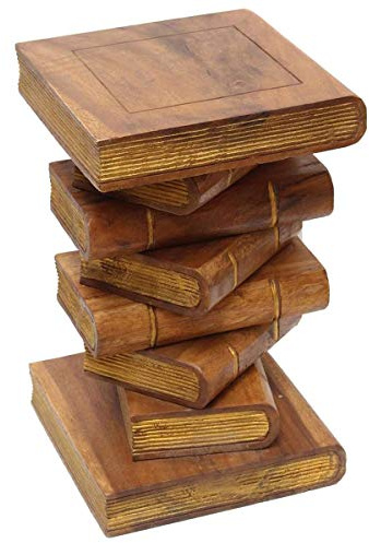 Oriental Galerie Nachttisch Beistelltisch Bücherhocker Tisch Hocker Buch Stapel Holz 50cm Groß