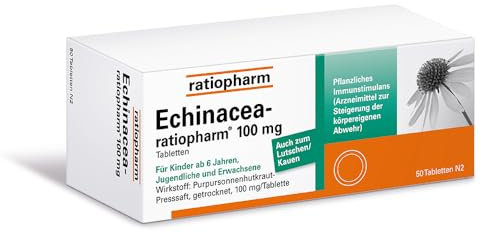 Echinacea-ratiopharm 100 mg Tabletten: Natürliche Unterstützung für das Immunsystem - zur Behandlung von Erkältungskrankheiten und Infekten der ableitenden Harnwege, 50 Tabletten
