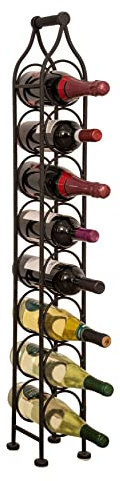 Biscottini Portabottiglie in Ferro 105x15x16 cm - Cantinetta Vino da Terra in Metallo - Finitura Nera - Espositore per Cucina e Bar