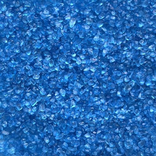 Eurosand GLASNUGGETS 2-4mm. 5 kg. Kleine Glassteine 5000 g in BLAU -90