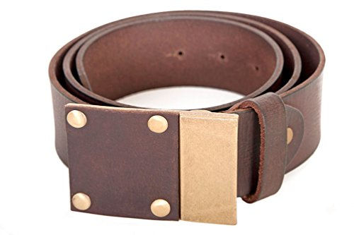 Alpenleder Ledergürtel WERTACH – Robuster Echt Leder Gürtel – 40mm kürzbar Vollledergürtel aus Büffelleder Braun für Herren