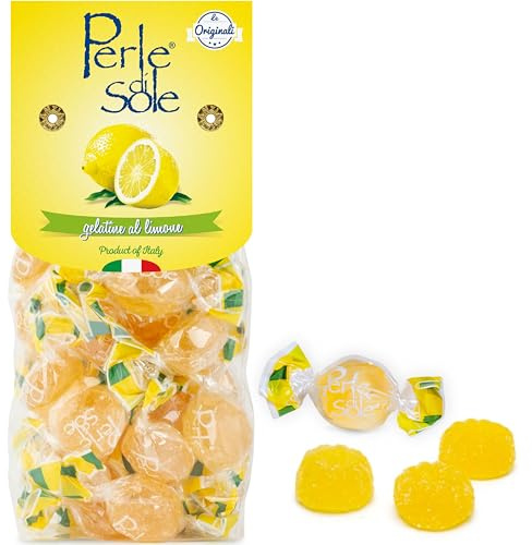 Perle di Sole – Gelatine al Limone con Vero Succo di Frutta, 200 g. | Morbide Delizie Mediterranee agli Agrumi Italiani – Dolcezza Naturale Made in Italy, Caramelle Senza Glutine