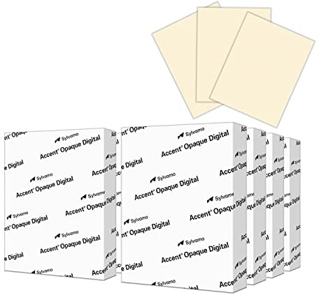 Accent Opaque Cream Printer Paper, 8.5” x 11” 28lb Bond/70lb Text Copy Paper – 2,000 Sheets (8 Reams) – Premium Computer Paper with Smooth Finish – 97 Bright, 104gsm – Warm White Copy Paper – 188176C