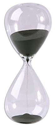 Winterworm - Clessidra grande, funzione timer, trasparente, superficie liscia, in vetro, per casa, decorazione, Natale, compleanno, regalo 60 Minutes Nero