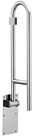 Moen Home Care Bathroom Safety 30 Inch Stainless Steel Flip Up Bathroom Grab Barwith Textured Grip, Elderly Assistance Product, Handicap Accessories for Daily Living, R8960FD
