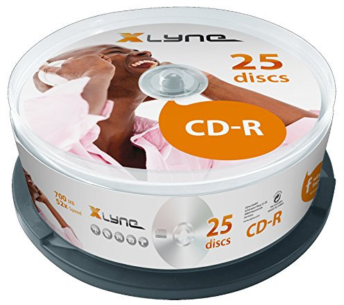 XLYNE CD-R 700 MB CD-ROM Rohlinge – 25er Cakebox – 52x Speed – 80 Min – Optical Media, Audio, Film, Foto