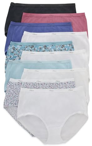 Hanes womens Cotton briefs underwear, 10 Pack - Brief Assorted 1, 7 US