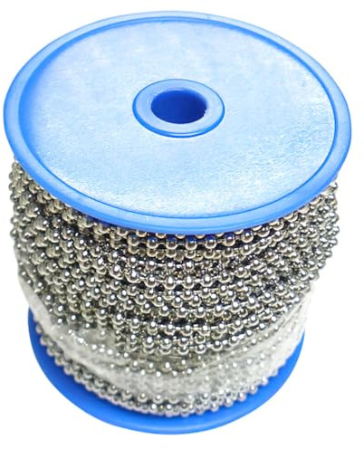 Wolfpack 4110060 Chaine boules en laiton chromé 3,2 mm Rouleau de 50 m