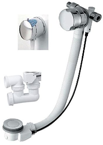 Ab-/Überlaufgarnitur mit Wassereinlauf, 55cm lang, für Badewannen, Komplett-Set