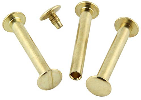 KLEBESHOP24 Viti Chicago M4 per rilegatura, ottonate, 30 mm, 20 pezzi | Per pelle e libri, lunghezze e quantità a scelta