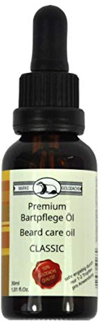 Golddachs Bartpflegeöl in der Glasflasche, Classic 30 ml, mit Pipette