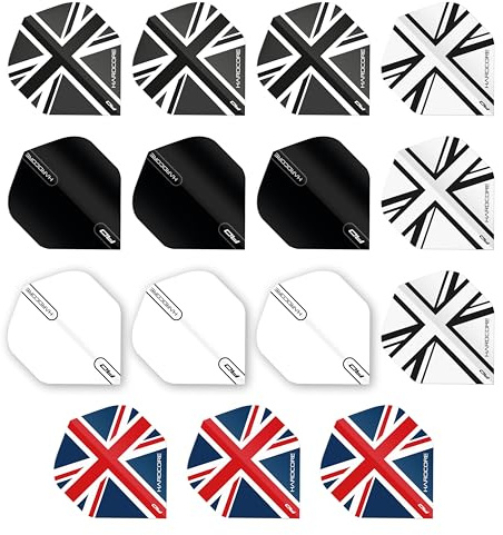 RED DRAGON Hardcore Union Jack Pack Extra Thick Standard Dart Flights - 5 sets Per Pack (15 Dart Flights in total)