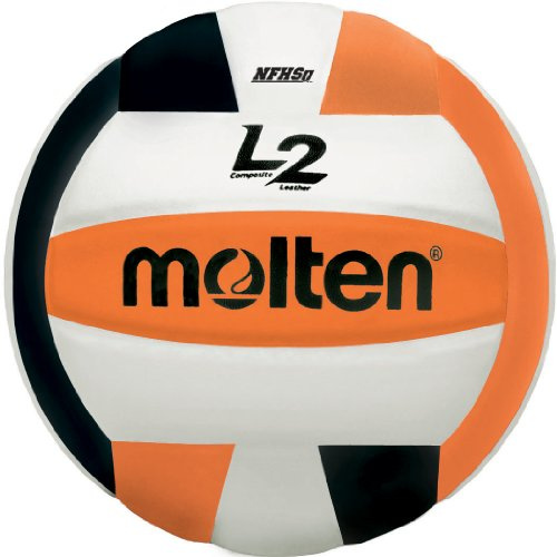 Molten Unisex's IVU-BLK/ORA-HS L2 Volleyball, NFHS Approved, Orange/Black/White, Official size