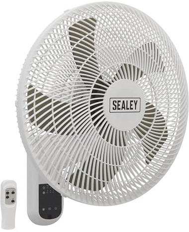 Sealey SWF16WR - Ventilador de pared 230v 3 velocidades de 16 pulgadas con control remoto