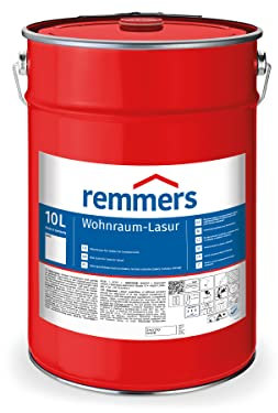 Remmers Wohnraum-Lasur weiß, 10 Liter, Holzlasur innen, für Möbel, Böden, Innentüren und Treppen geeignet, mit Abperleffekt