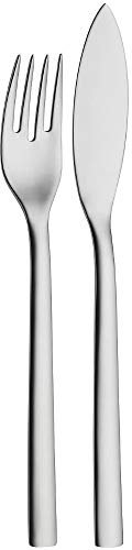 WMF Atria Fischbesteck 2 teilig, Fischset für 1 Person, Fischgabel, Fischmesser, Cromargan Edelstahl poliert, spülmaschinenfest