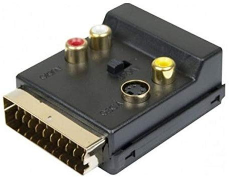 Dexlan 107210 Adaptateur Péritel M/F 3 x RCA + S-Vidéo Interrupteur signal In/Out