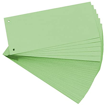 Paquet 100 fiches intercalaires horizontales unies perforees nature future - 105x240mm
