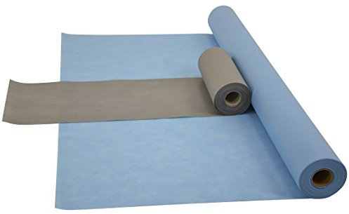 Sensalux Kombi-Set 1 Tischdeckenrolle 1,5m x 25m + Tischläufer 30cm (Farbe nach Wahl) Rolle hellblau Tischläufer grau