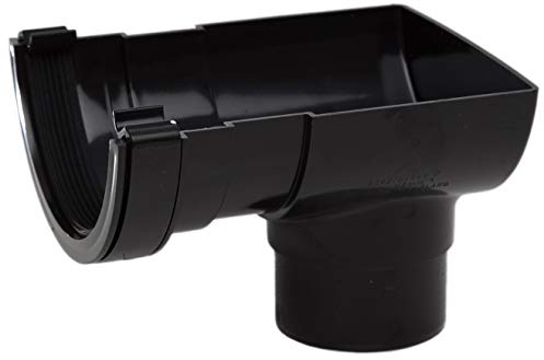 POLYPIPE RR106 Black Stop End Outlet for 112mm Half Round guttering System