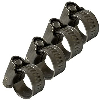TR HI-GRIP HOSE CLAMPS CLIPS STAINLESS STEEL - BRITISH TYPE - PIPE CLAMP 11-16mm (Pack of 4)