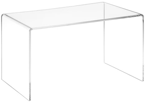 HOWE-Deko Moderner Acryl-Glas Couchtisch/Beistelltisch Transparent, H42xB90xT50 cm – 12 mm Stärke, klarer Wohnzimmertisch
