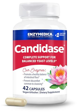 Enzymedica, Candidase, Yeast Balance, Dietary Supplement, Enzyme Support, 42 Capsules, Vegan, Gluten-Free, Soy-Free, Non-GMO