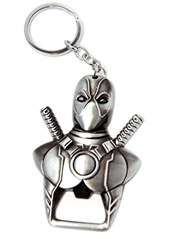 Décapsuleur et Pendentif Porte-Clés Deadpool Marvel en Argent