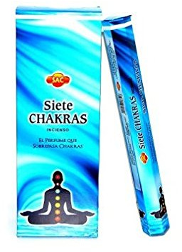Incienso SAC Siete Chakras - Set de 6 paquetes hexagonales