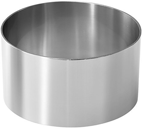 FACKELMANN Aro redondo para emplatar alimentos salados, postres, frutas o dulces, en acero inoxidable, 7,5x4,5cm y 6,5x4,5cm, 2uds.