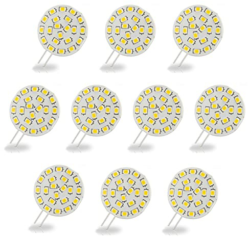 INNOVATE® G4 LED Stiftsockellampe 3W – 21 SMD Chips 12 Volt Leuchtmittel warmweiß 3000K – 310 Lumen LED Lampe ersetzt 20W Halogenlampe – 120° Abstrahlwinkel Sockellampe Pin seitlich (10er Pack)
