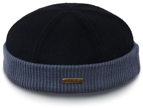 Sterkowski Navy Watch Dockermütze | 100% Wolle Hafenarbeitermütze für Herren und Damen | Warm Klassische Seemannsmütze