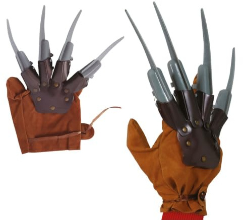 FIESTAS GUIRCA | Messerhand Handschuhe - Kostüm Zubehör für Halloween und Film Partys - Ideal für Erwachsene und Kinder - Perfekt für Horror und Thriller Charaktere - Braun, Schwarz