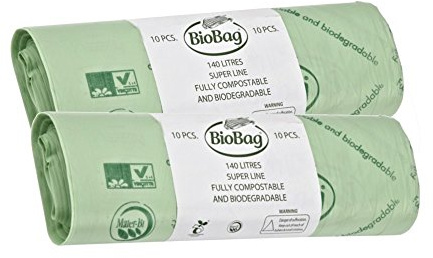 140 Litre x 20 BioBag Compostable Biodegradable Kitchen Food/Garden Waste Wheelie Bin Liner Bags/Sacks (140L) - Certified EN13432
