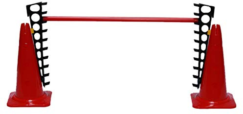Boje Sport Kombi-Trainingshürde: 2X Leiterhürde: 45 cm, 2X Mehrzweckkegel: 40 cm, 1x Stange: 80 cm, Farbe: rot