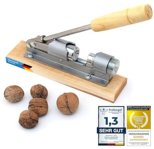 Casse-noisettes au design nostalgique Casse-noisettes en acier inoxydable avec fonction de levier ; ouverture des noix réglable en taille et en puissance.