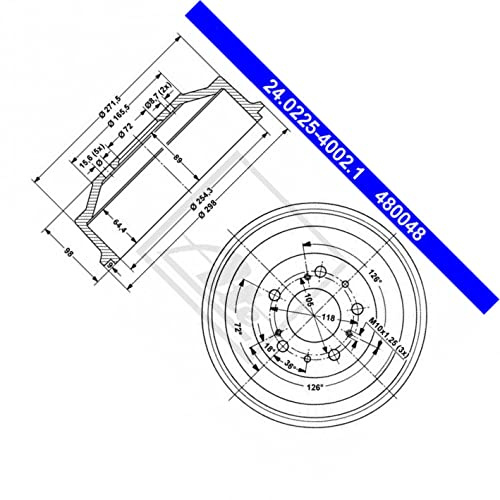 ATE 24022540021 Bremstrommel