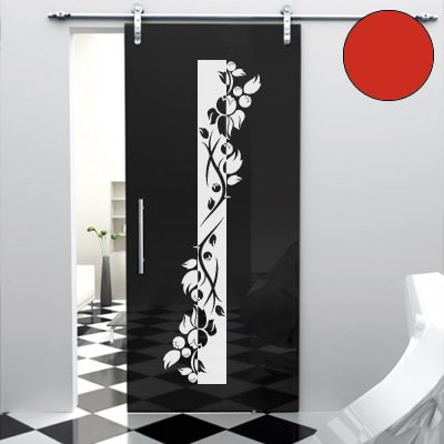 A443 Tür-/Wandtattoo Blumen Banner 180cm x 54cm hellrot (erh. in 40 Farben und 7 Größen)