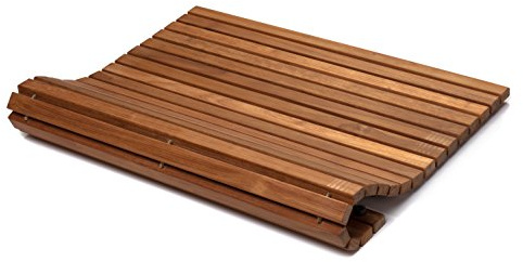 asinox TEK4H880 Duschmatte aus Teakholz, rollbar, 60 X 60 cm