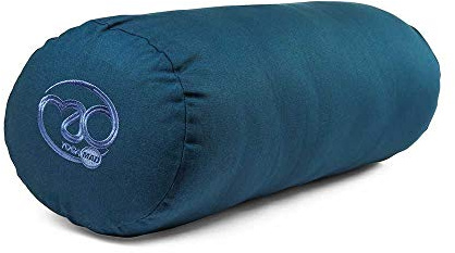 Yoga-Mad Yoga Bolster | Eco Friendly Buckwheat Bolster | 61cm x 23cm | Removable Washable Cover | Ideal for Yoga, Meditation and General Suppor