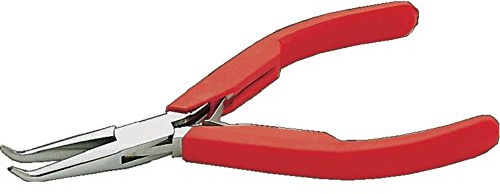 Bahco 2656 R Ergo Snipe Nose Pliers with 60 Degree Bent Tip, Red/Silver, 129 mm