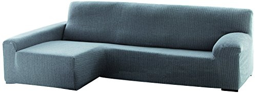 Dam Sofa Überwurf Chaise Longue 240 cm. links Frontalsicht - Fb. 06-grau