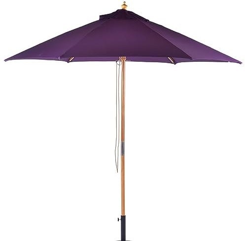 BrackenStyle Wooden Centre Pole Garden Parasol – Machine Washable UV Blocking Outdoor Umbrella for Patio Use